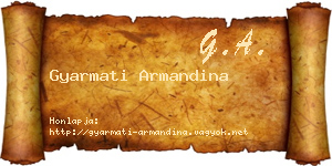 Gyarmati Armandina névjegykártya